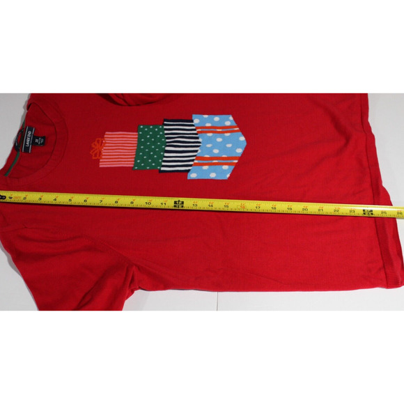 Land's End Red Christmas Sweater Women's 2X (20W/22W) Crew Neck Pull-over LS - Picture 10 of 11